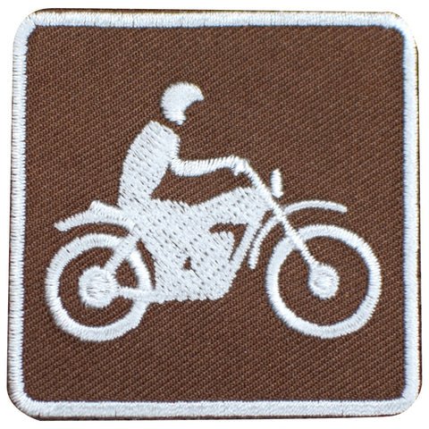 Motorcycle Trail Patch - Public Park Sign Recreational Activity Badge 2" Iron on