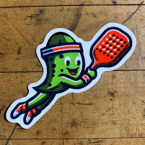 Pickleball Sticker - Pickle Playing Pickleball Athletic Sports Vinyl Decal