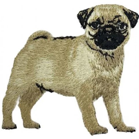Pug Dog Applique Patch -Animal Pet Puppy Badge 2.5"(Iron on)
