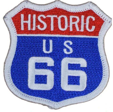 Historic Route 66 Patch - Red, White, Blue Rt. 66 Badge USA 2.5" (Iron on)
