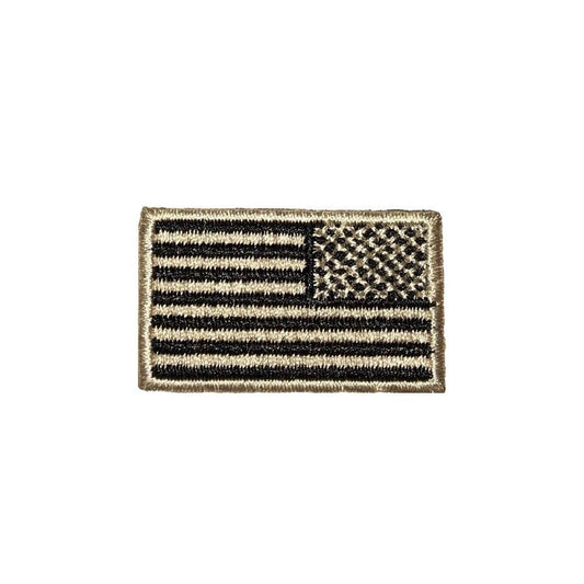 reverse american flag embroidered iron on patch, 1.5", front view