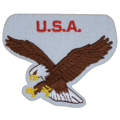 usa eagle embroidered iron on patch, 3", front view
