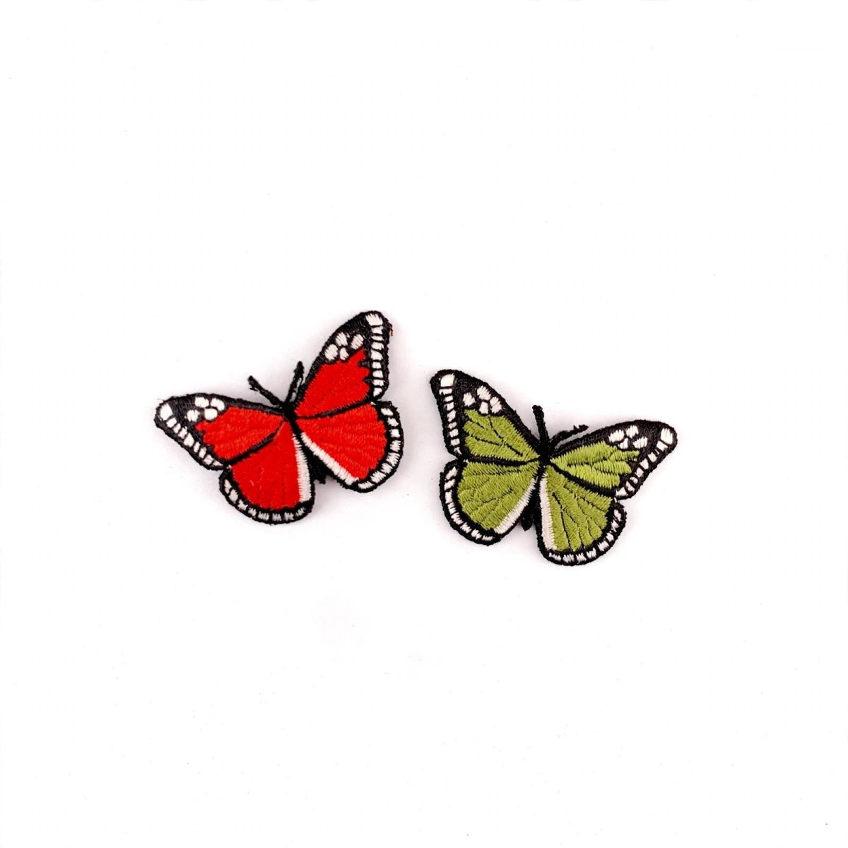 Butterfly Embroidered Patch - 2-Pack, Red and Green