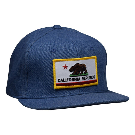 California Republic Snapback - Light Blue Denim Hat by LET'S BE IRIE - Let's Be Irie™