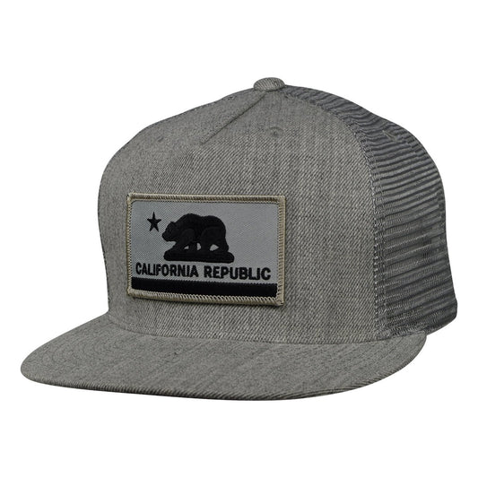 California Republic Flag Trucker Hat by LET'S BE IRIE - Heather Gray - Let's Be Irie™