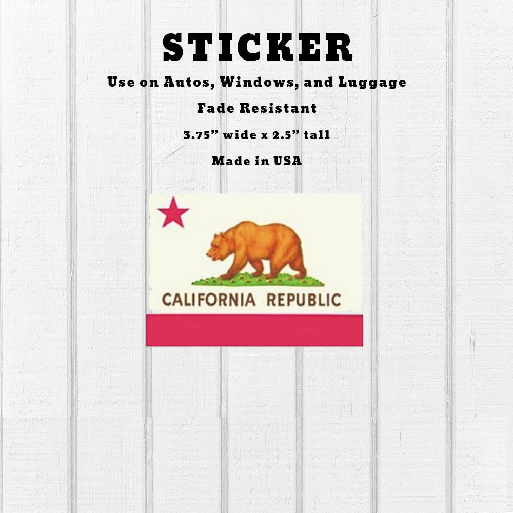 car sticker decal california bear