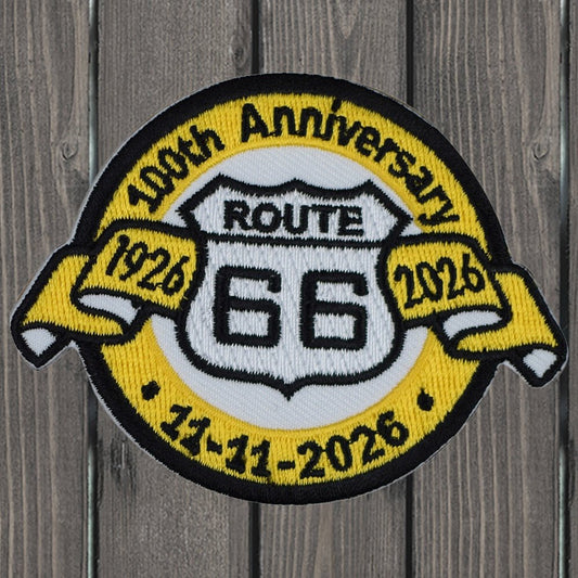 embroidered iron on sew on patch 100 year route 66