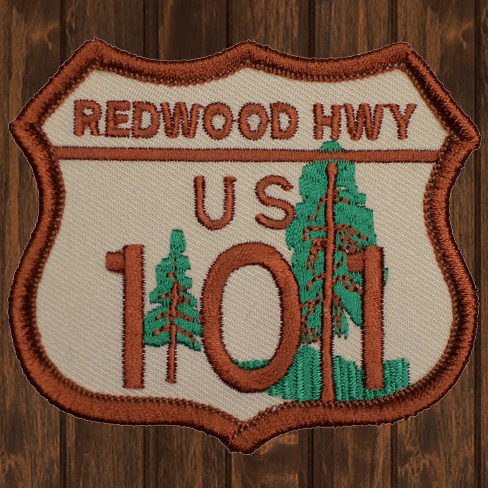 embroidered iron on sew on patch 101 redwoods