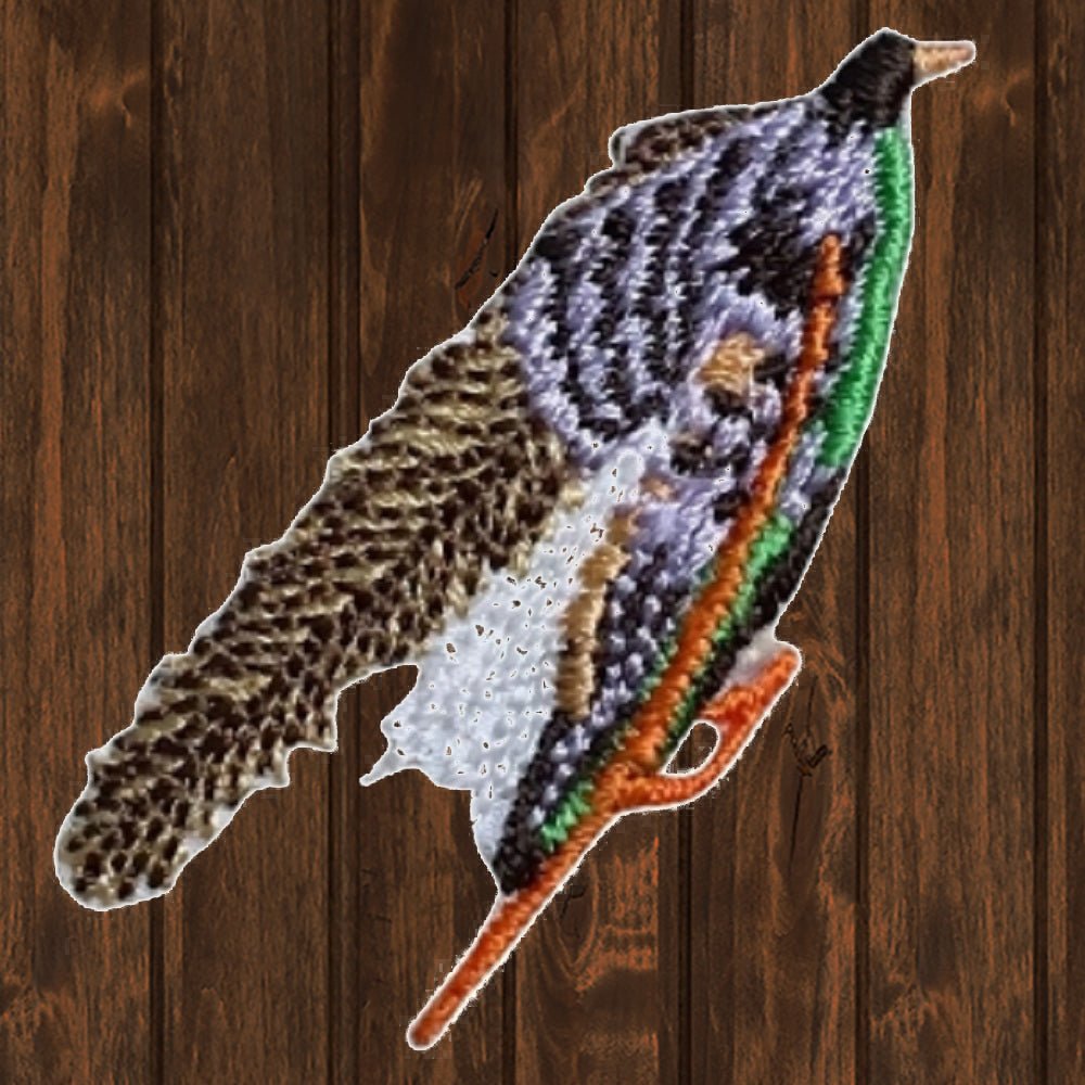embroidered iron on sew on patch Fly Fishing Lure Purple Brown Small
