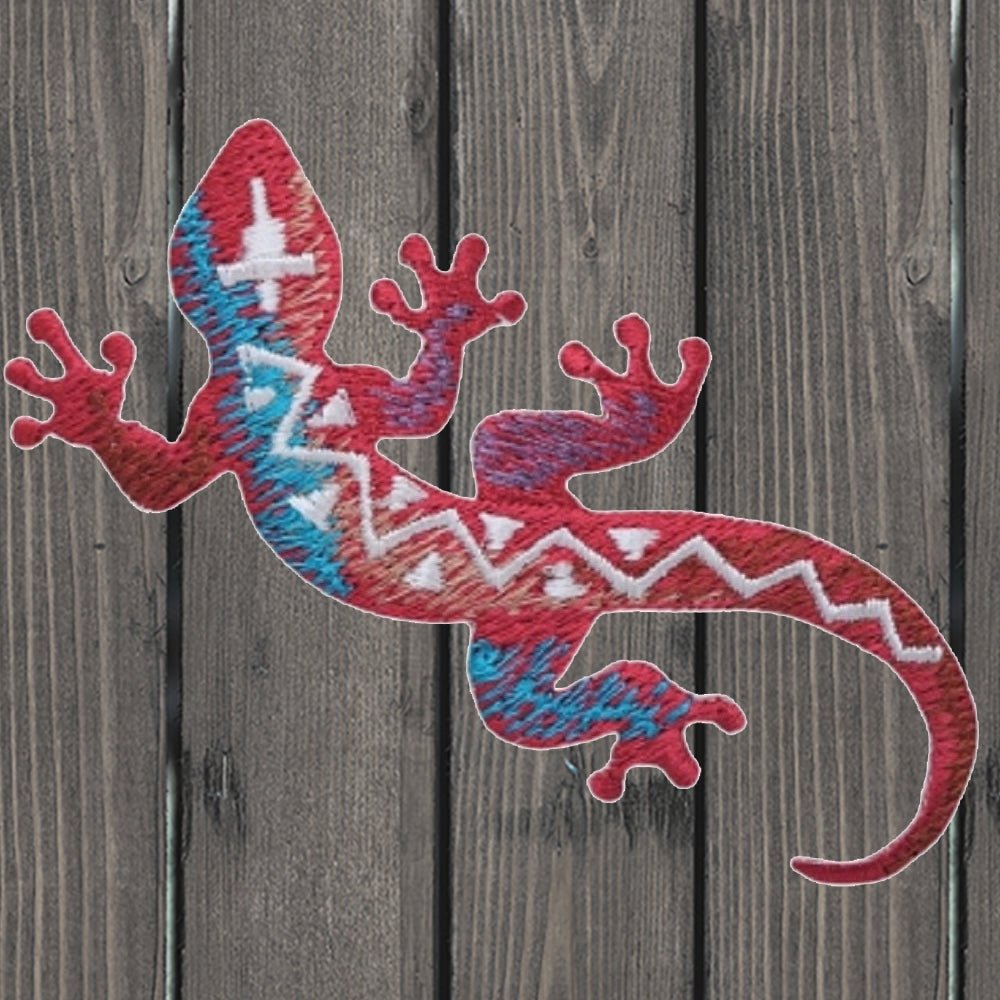 embroidered iron on sew on patch Lizard Southwest