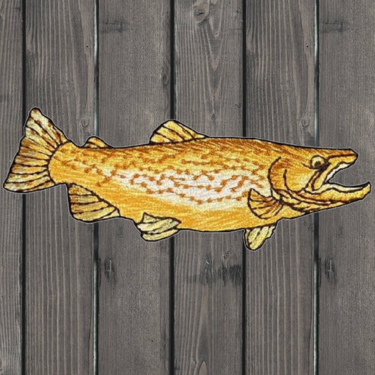 embroidered iron on sew on patch Natural Brown Trout
