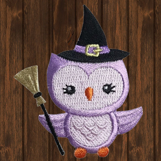 embroidered iron on sew on patch Owl Witch