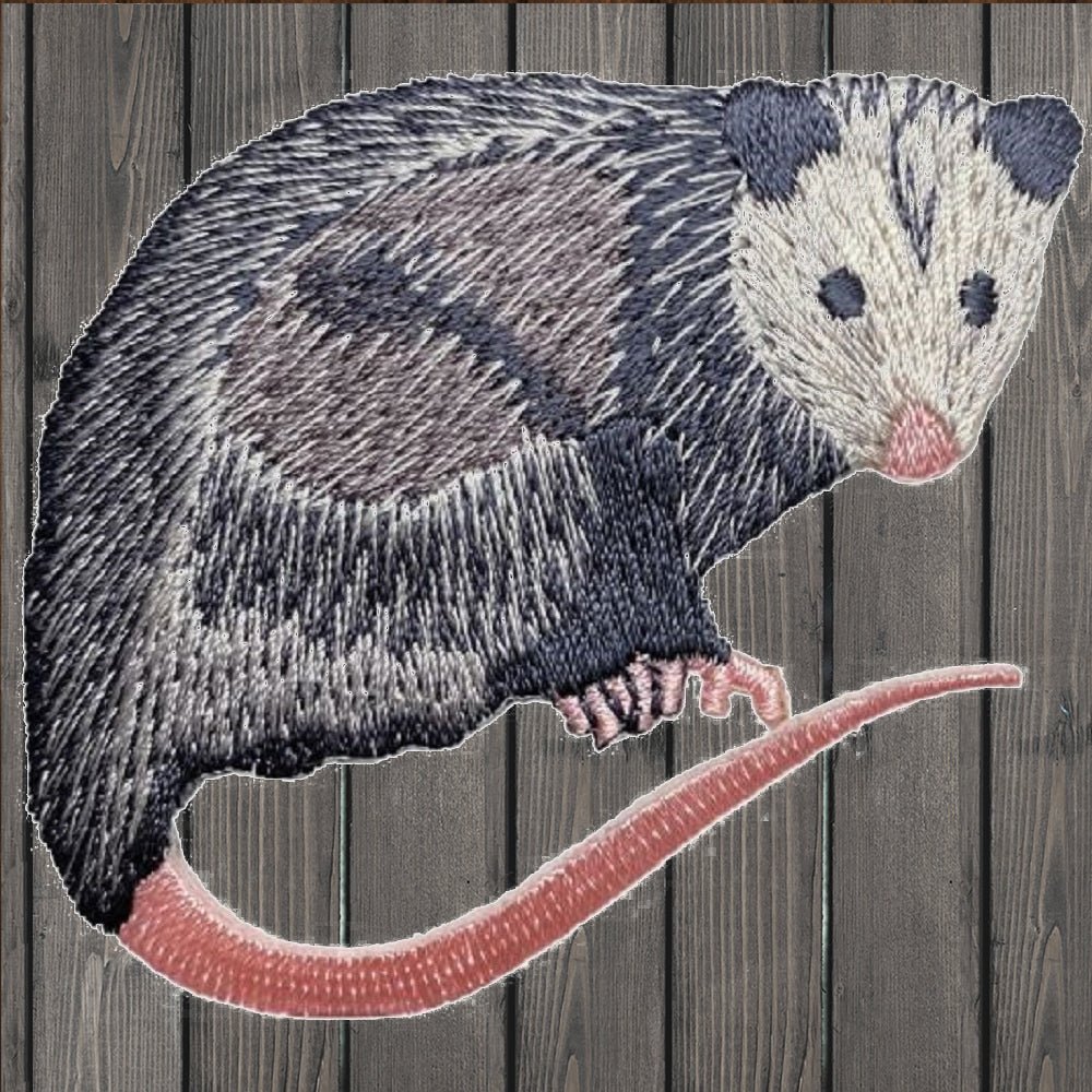 embroidered iron on sew on patch Possum
