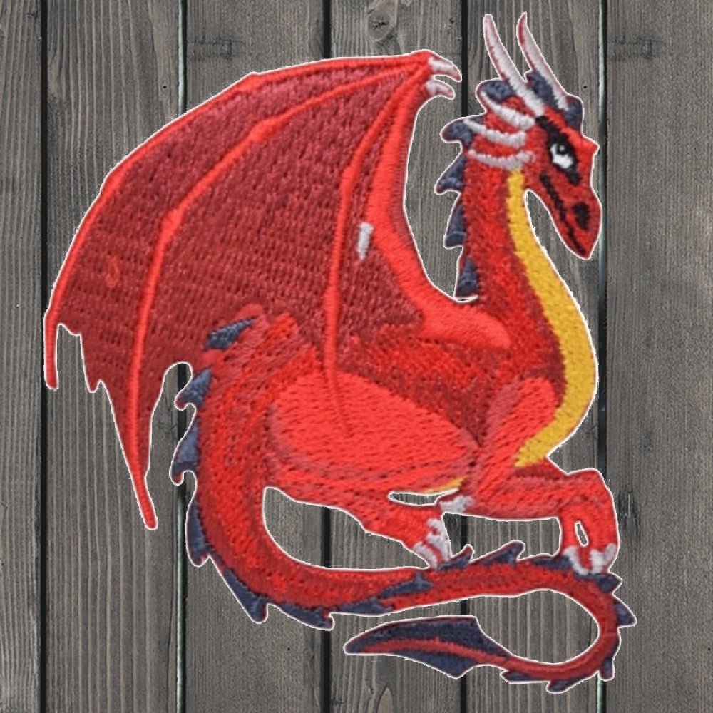 embroidered iron on sew on patch Red Dragon Fantasy  2