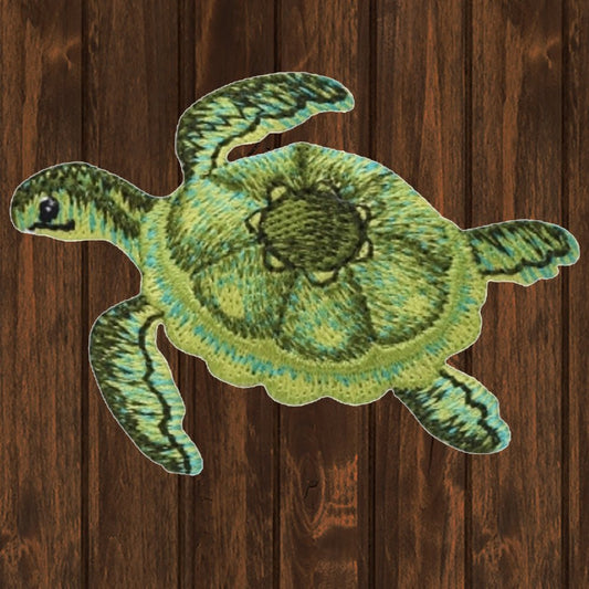 embroidered iron on sew on patch Sea Turtle left