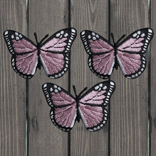 embroidered iron on sew on patch Small Pink butterfly