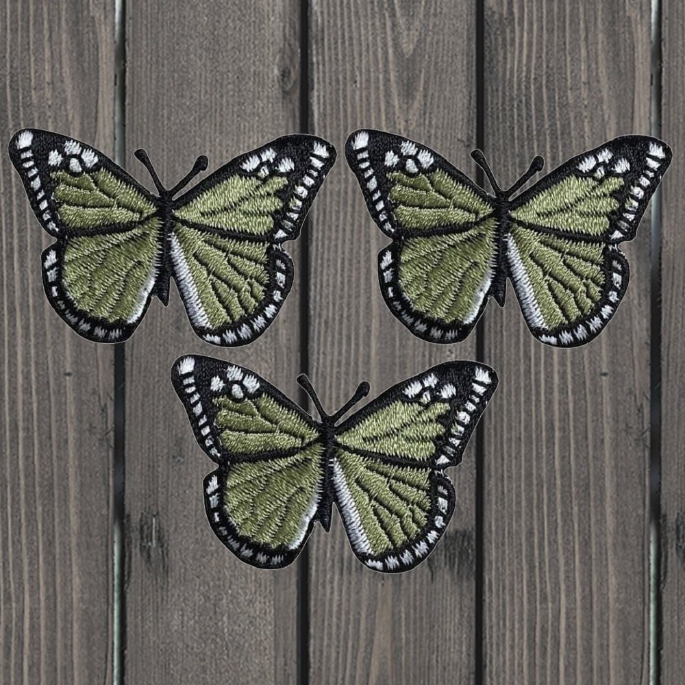 embroidered iron on sew on patch Small olive butterfly