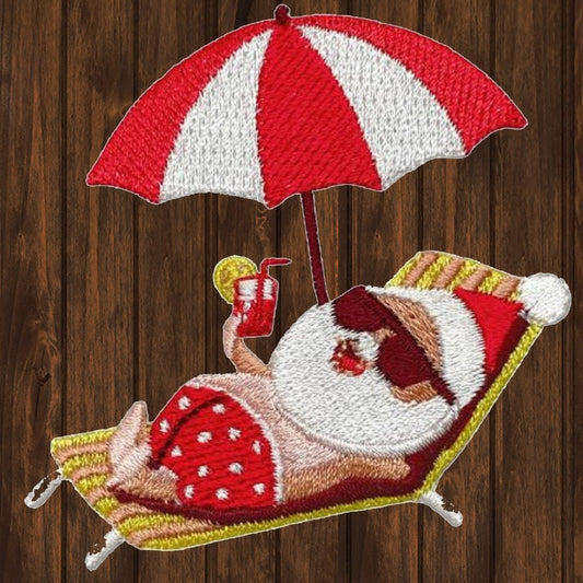 embroidered iron on sew on patch Summer Santa