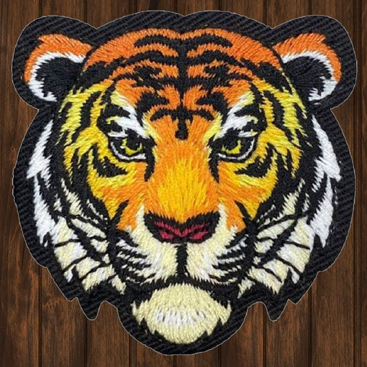embroidered iron on sew on patch Tiger Head Mascot