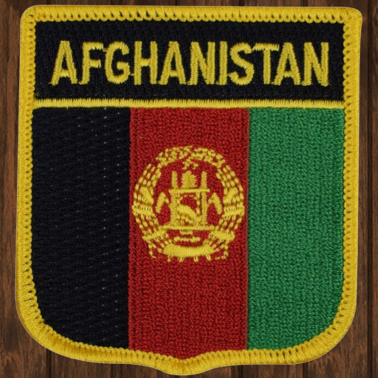 embroidered iron on sew on patch afghanistan shield