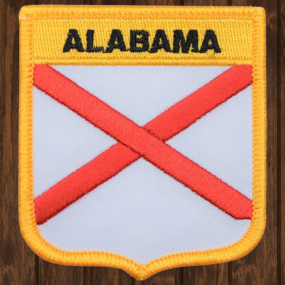 embroidered iron on sew on patch alabama shield