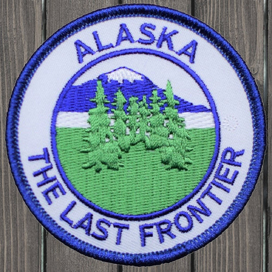 embroidered iron on sew on patch alaska last frontier