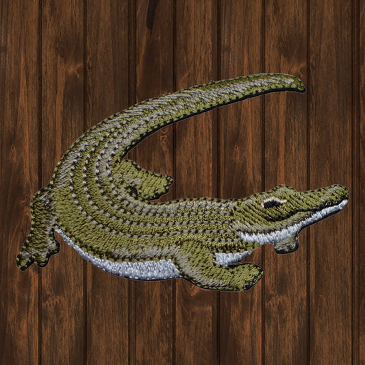 embroidered iron on sew on patch alligator reptile animal