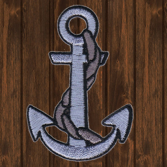 embroidered iron on sew on patch anchor nautical