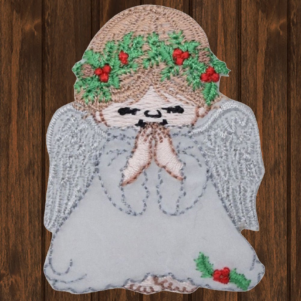 embroidered iron on sew on patch angel praying