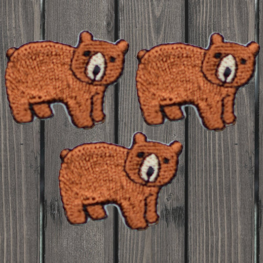 embroidered iron on sew on patch animal brown bear