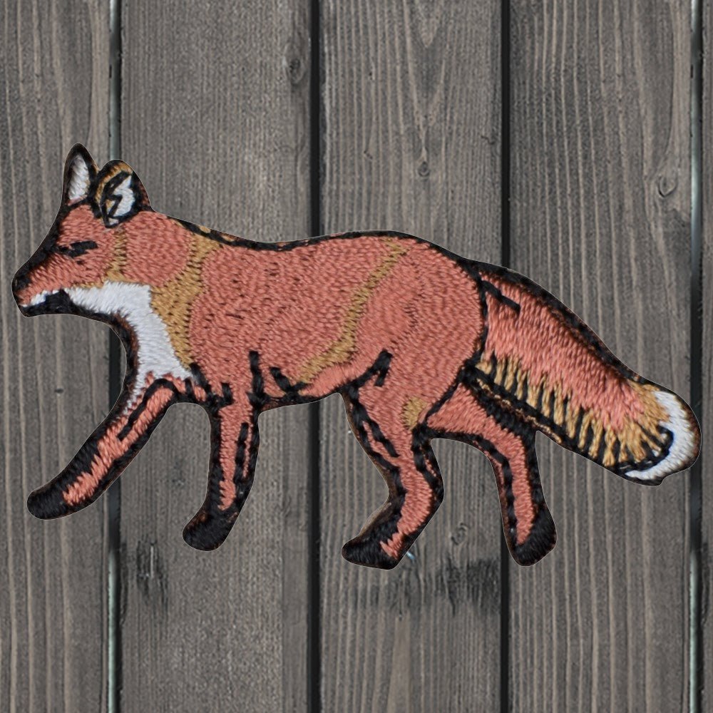 embroidered iron on sew on patch animal brown fox