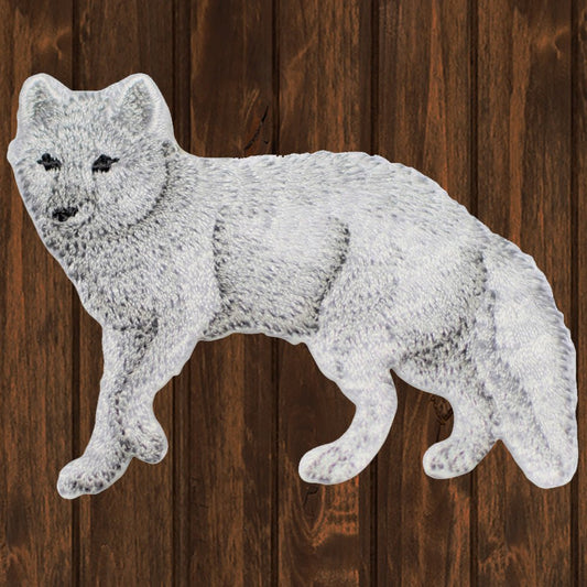 embroidered iron on sew on patch animal gray wolf