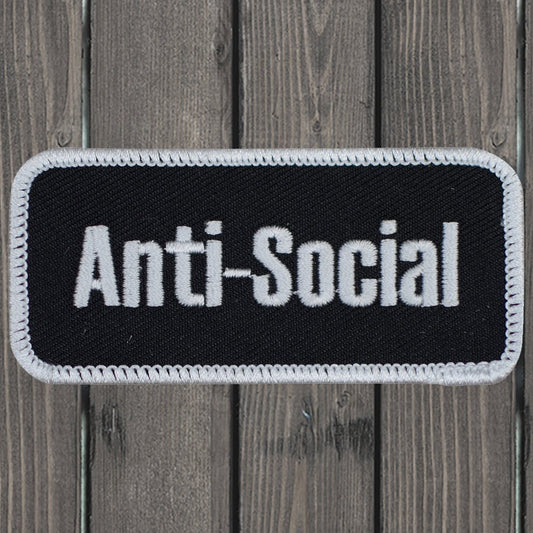 embroidered iron on sew on patch anti social