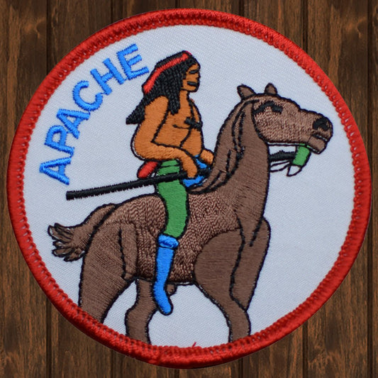 embroidered iron on sew on patch apache native american indian horse