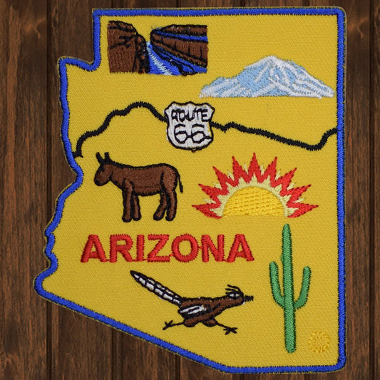 embroidered iron on sew on patch arizona map
