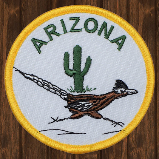 embroidered iron on sew on patch arizona road runner
