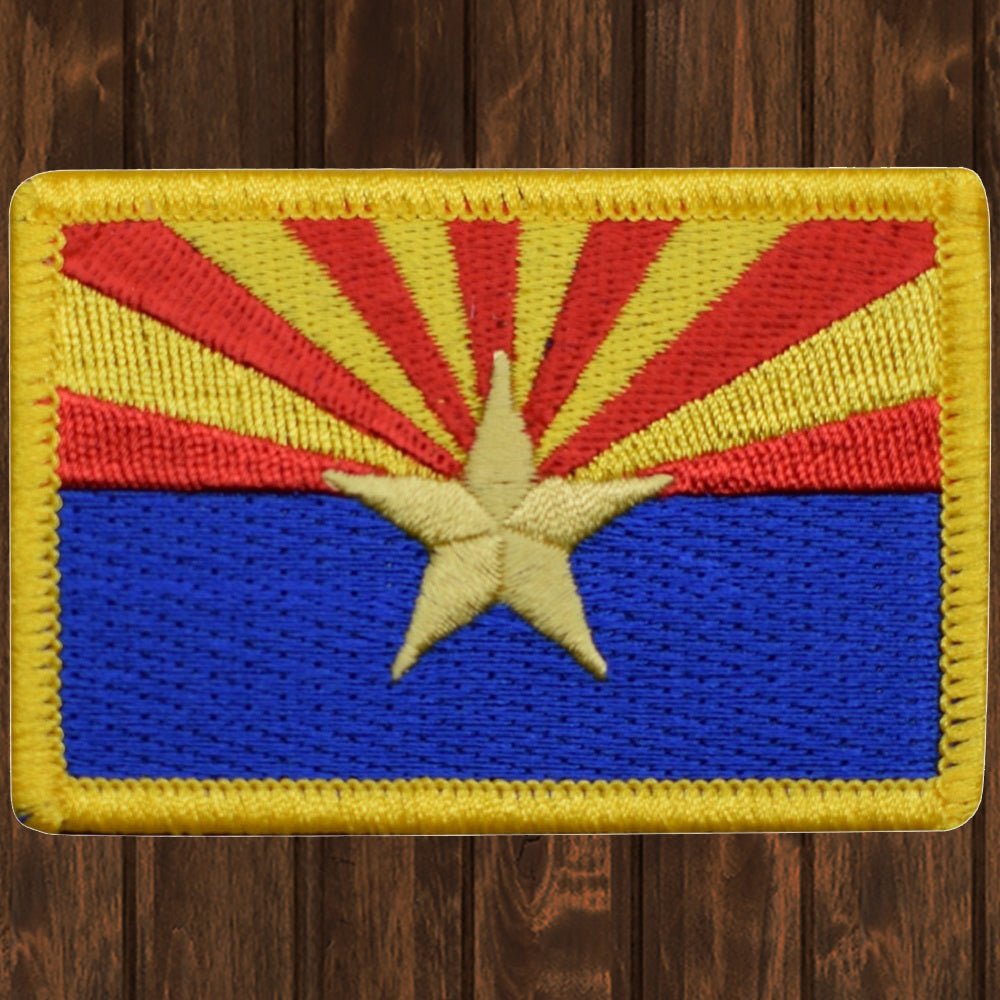 embroidered iron on sew on patch arizona shield crest