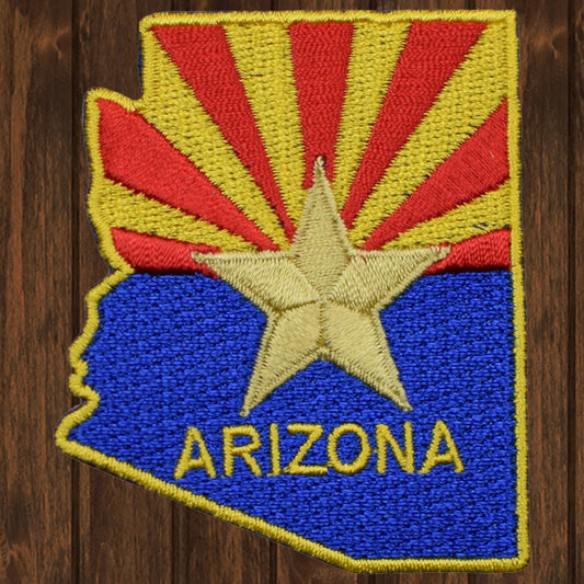 embroidered iron on sew on patch arizona shield