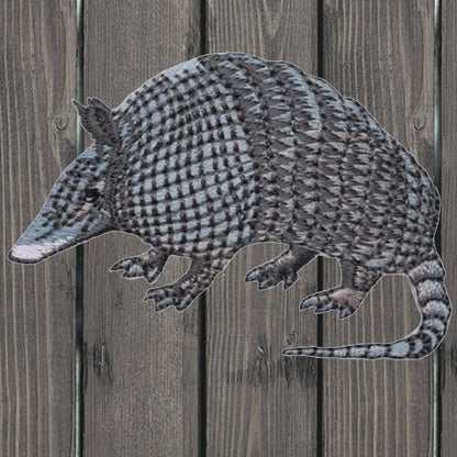 embroidered iron on sew on patch armadillo left 2