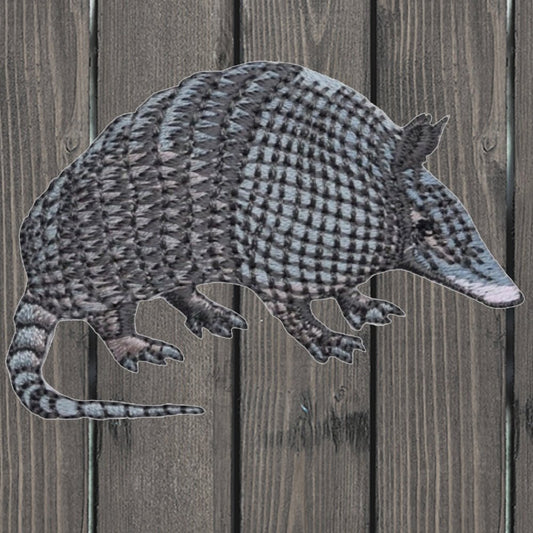 embroidered iron on sew on patch armadillo right