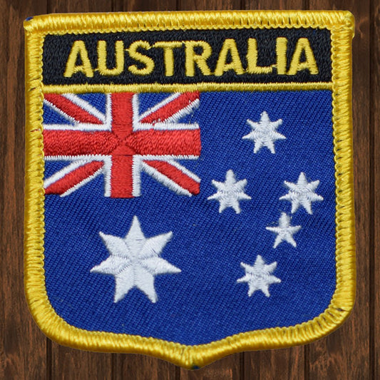 embroidered iron on sew on patch australia shield