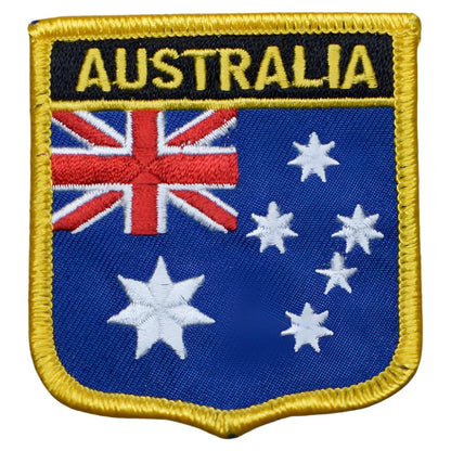 embroidered iron on sew on patch australia shield