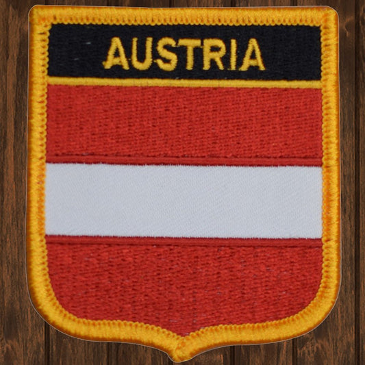 embroidered iron on sew on patch austria shield
