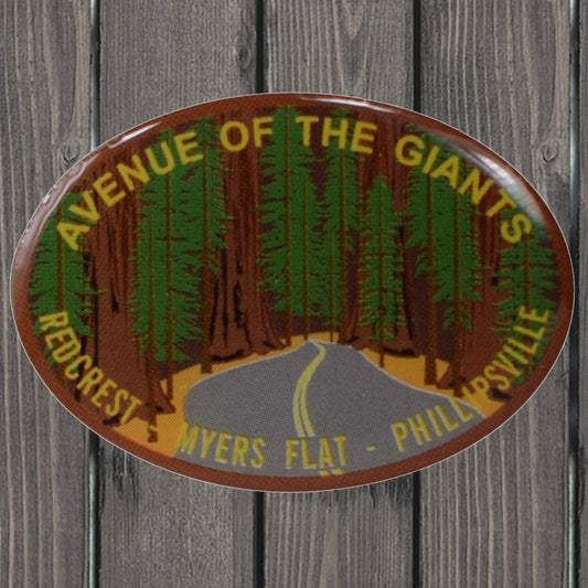 embroidered iron on sew on patch avenue of giants oval