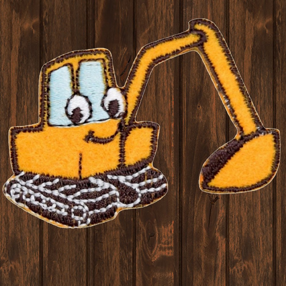 embroidered iron on sew on patch baby backhoe construction