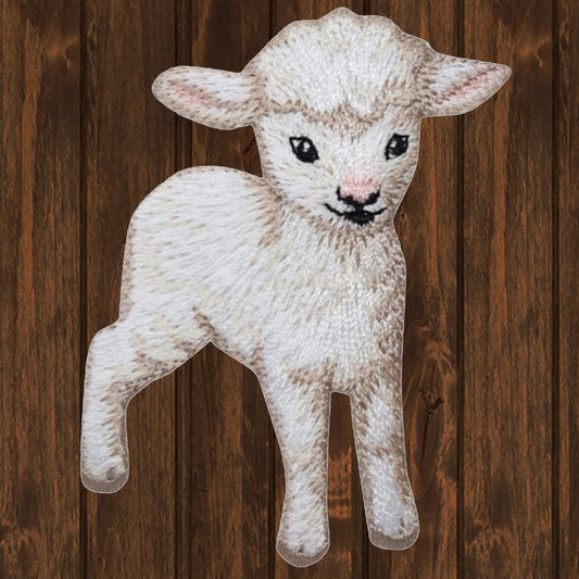 embroidered iron on sew on patch baby lamb