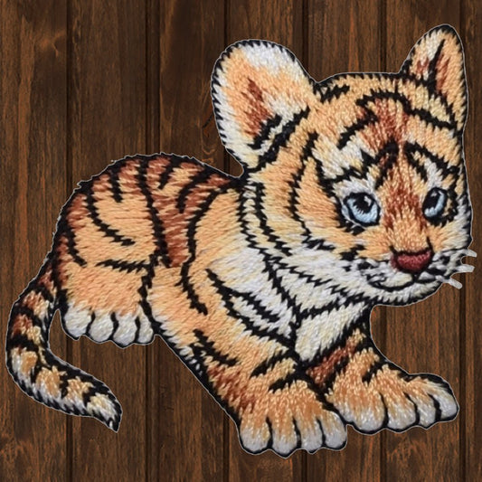 embroidered iron on sew on patch baby tiger 2