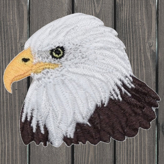 embroidered iron on sew on patch bald eagle head