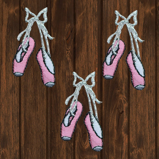 embroidered iron on sew on patch ballerina slippers