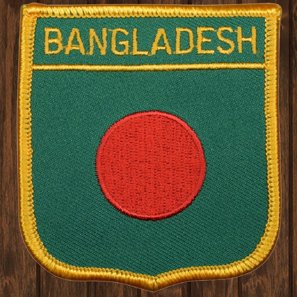 embroidered iron on sew on patch bangledesh shield
